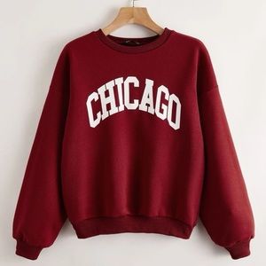 Drop shoulder graphic print pullover